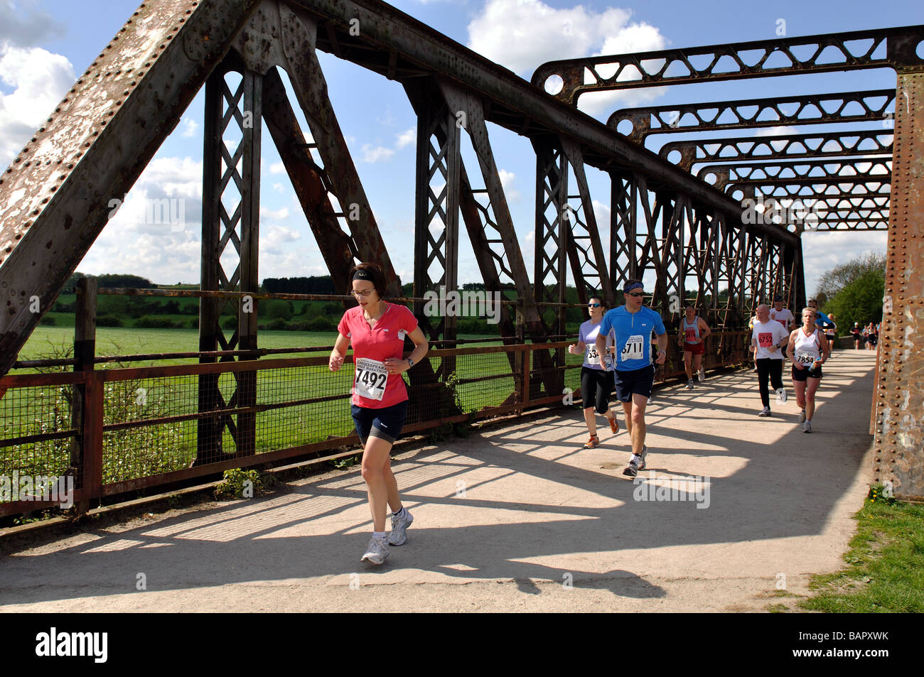 Läufer im Jahr 2009 Shakespeare Marathon und Halb-Marathon, UK Stockfoto