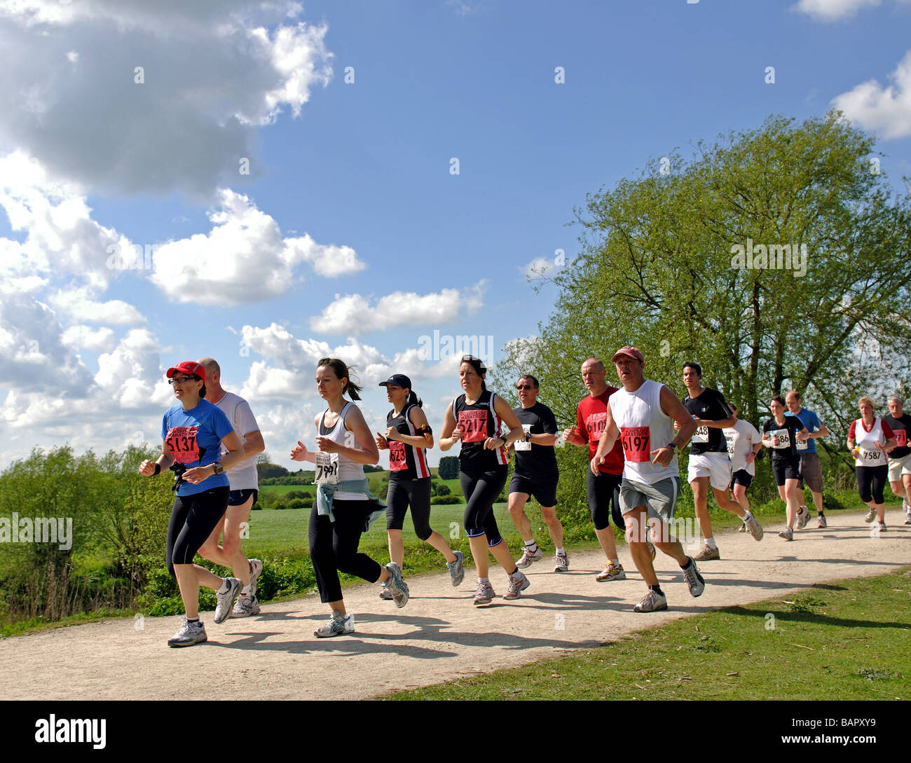Läufer im Jahr 2009 Shakespeare Marathon und Halb-Marathon, UK Stockfoto