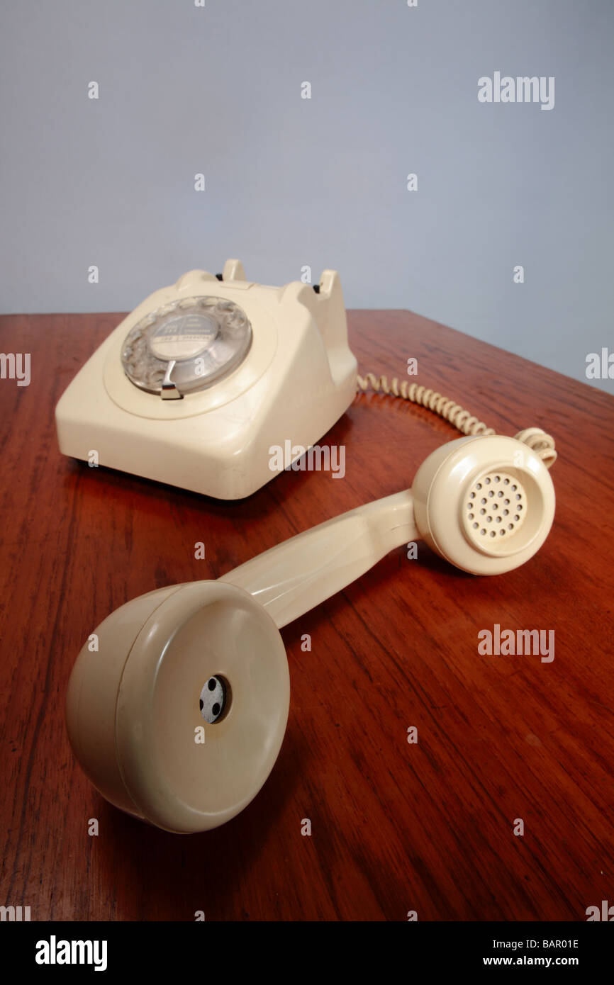 Retro-Stil Telefon und Mobilteil Stockfoto