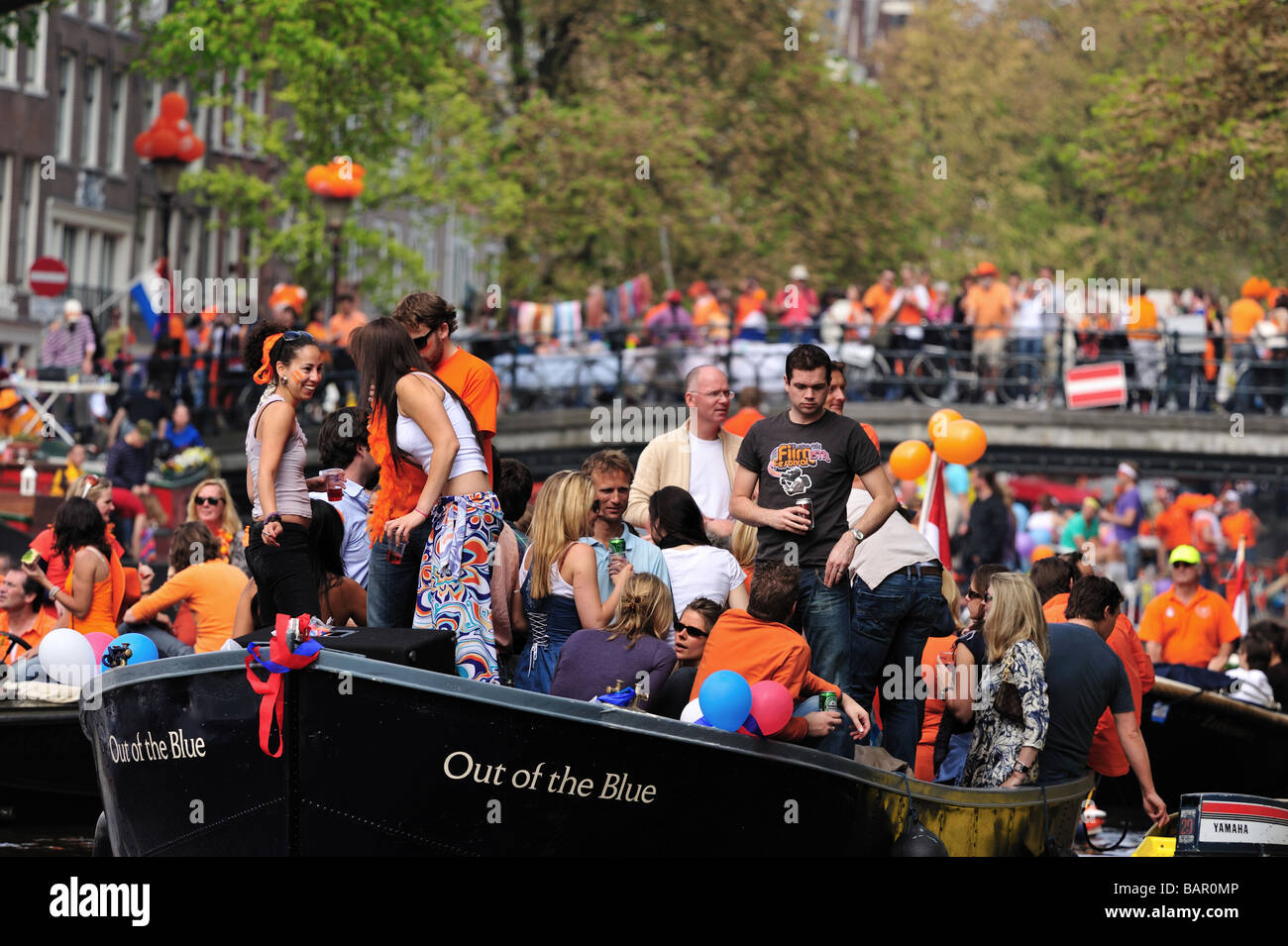 Königinnentag oder im niederländischen Koninginnedag am 30. April 2009 in Amsterdam Holland Niederlande Stockfoto