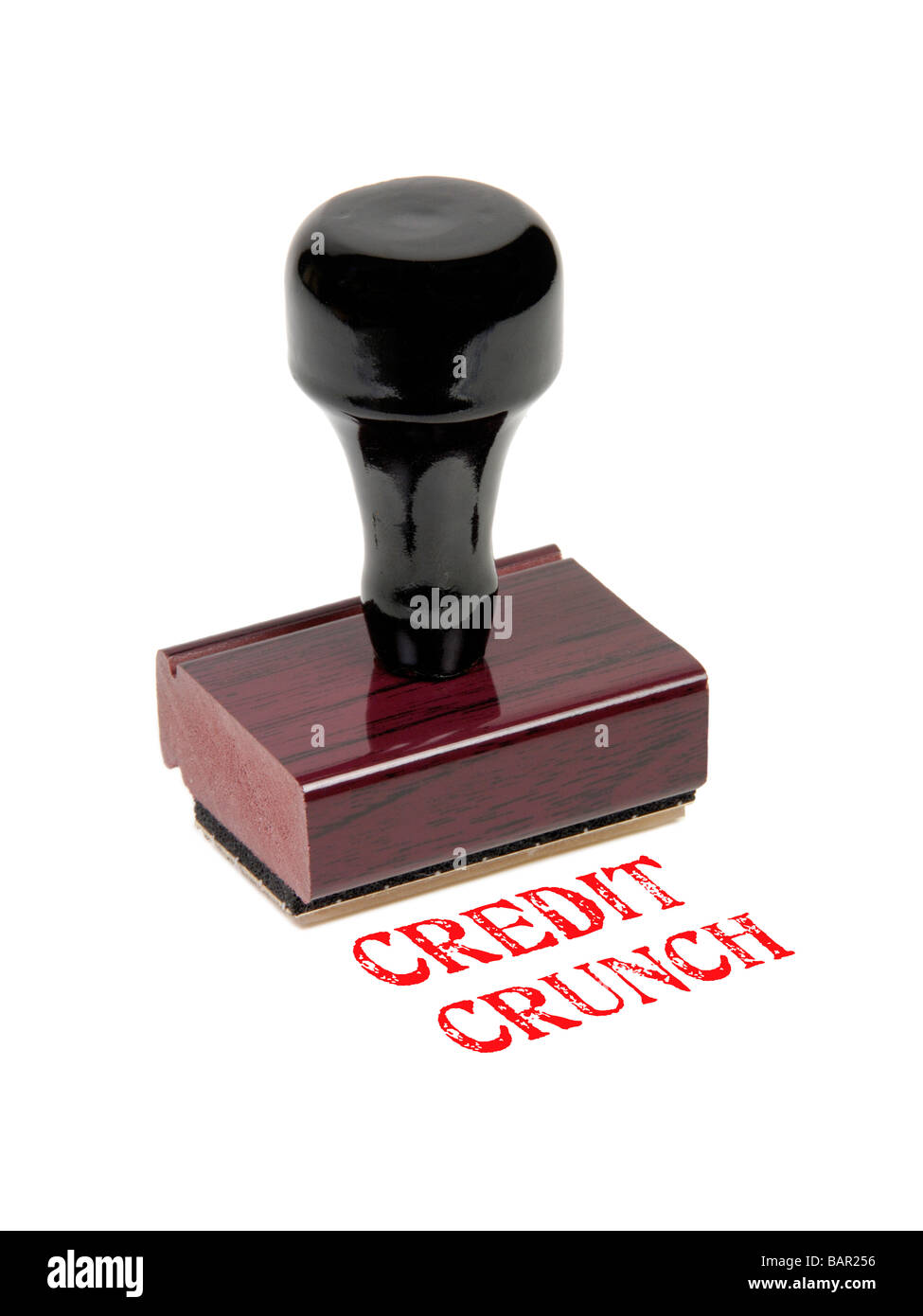 Hölzerne traditionelle Stempel gestempelt Credit Crunch Stockfoto
