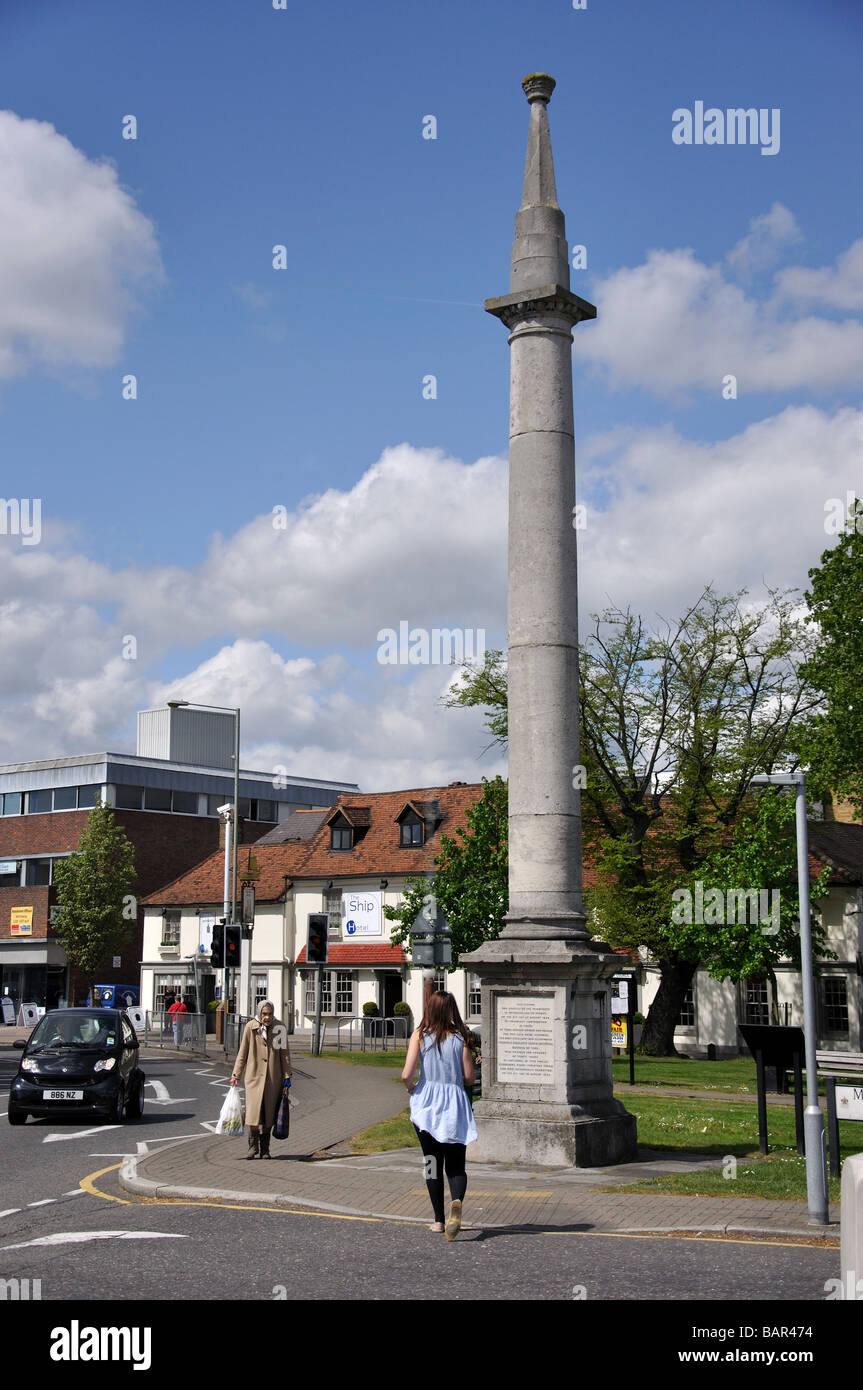 York-Spalte, Denkmal grün, High Street, Weybridge, Surrey, England, Vereinigtes Königreich Stockfoto