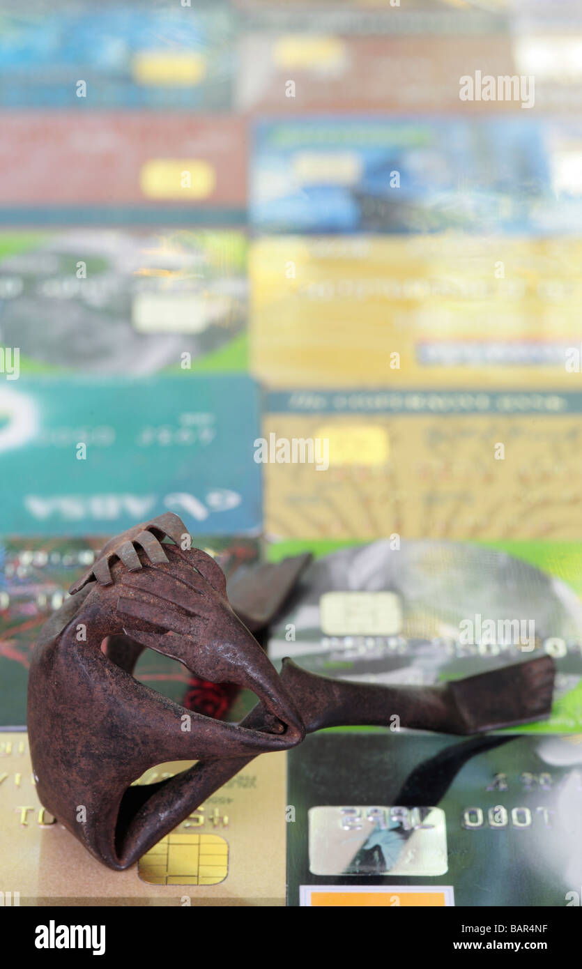 Kreditkarten-Schulden Stockfoto