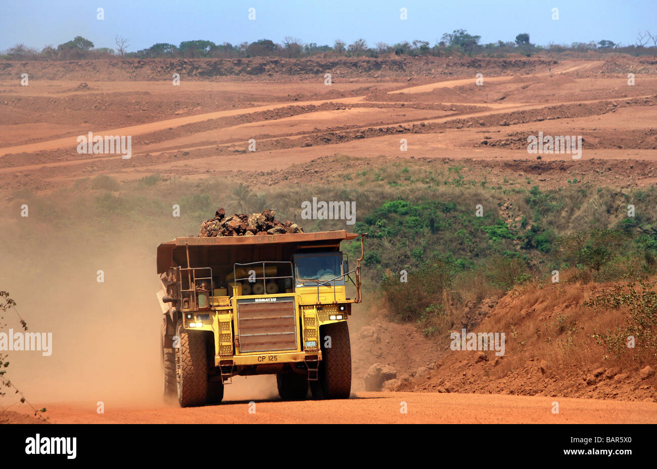Bauxitmine in Sangaredi, Guinea, Westafrika Stockfoto