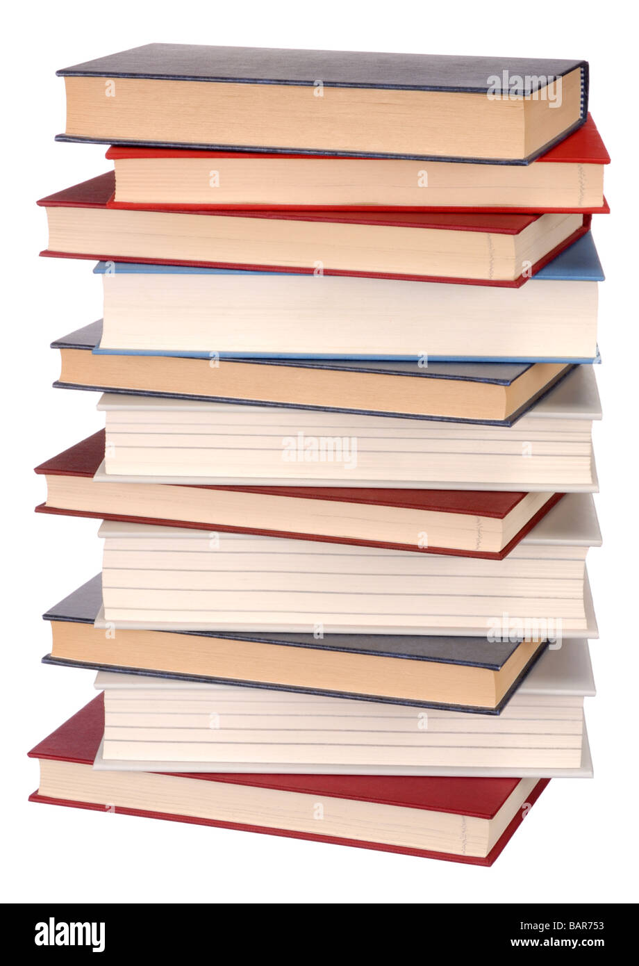Isolierte Bücher-Stapel Stockfoto