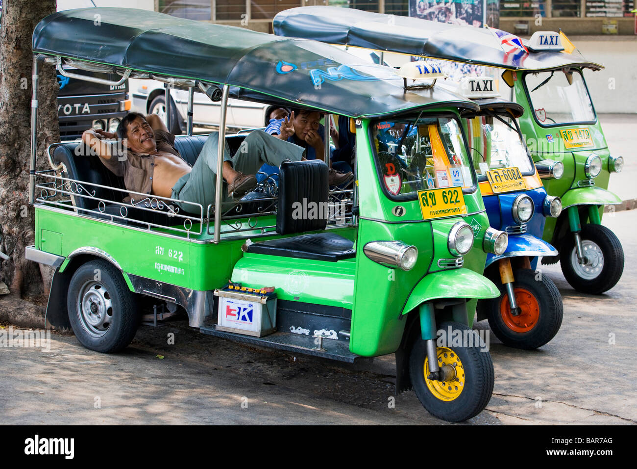 Tuk-Tuks in Thailand. Stockfoto
