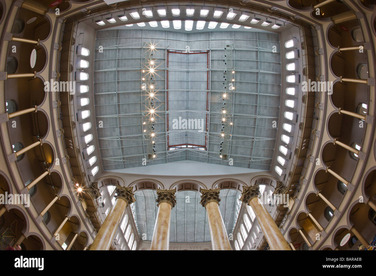 Das National Building Museum in Washington, DC, ein Museum für Architektur, Design, Engineering und Stadtplanung. Stockfoto