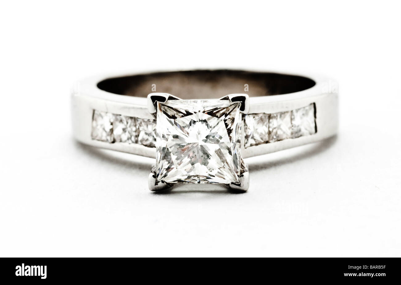 Princess-Diamant-ring Stockfoto