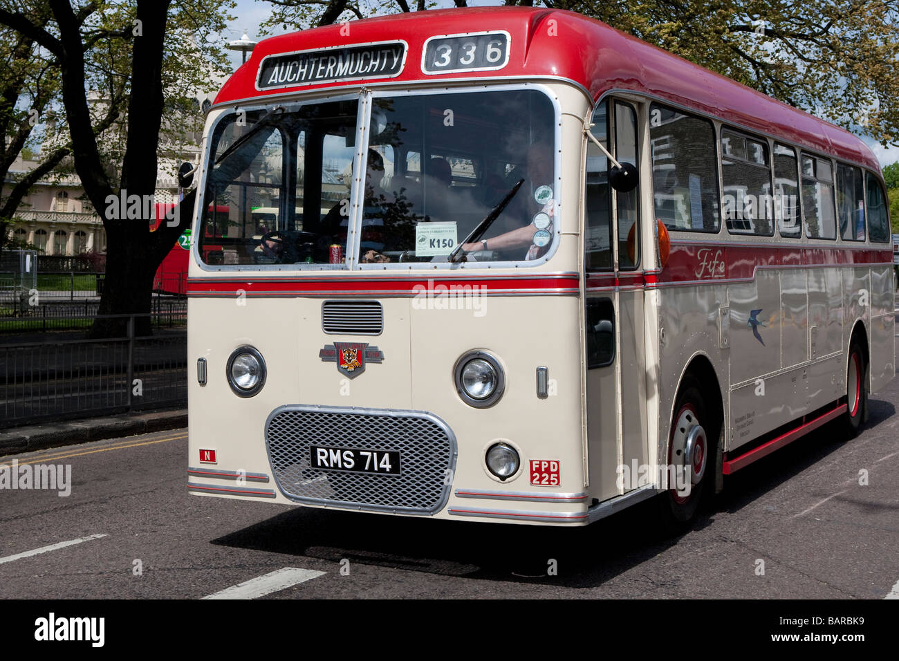 1961 Leyland Tiger Cub einzelne Doppeldecker-Bus während kommerzielle Oldtimer Rallye, Brighton. Stockfoto