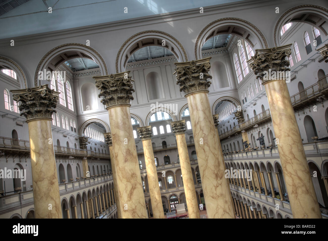 National Building Museum in Washington, DC, ein Museum für Architektur, Design, Engineering, Bau und Stadtentwicklung. Stockfoto