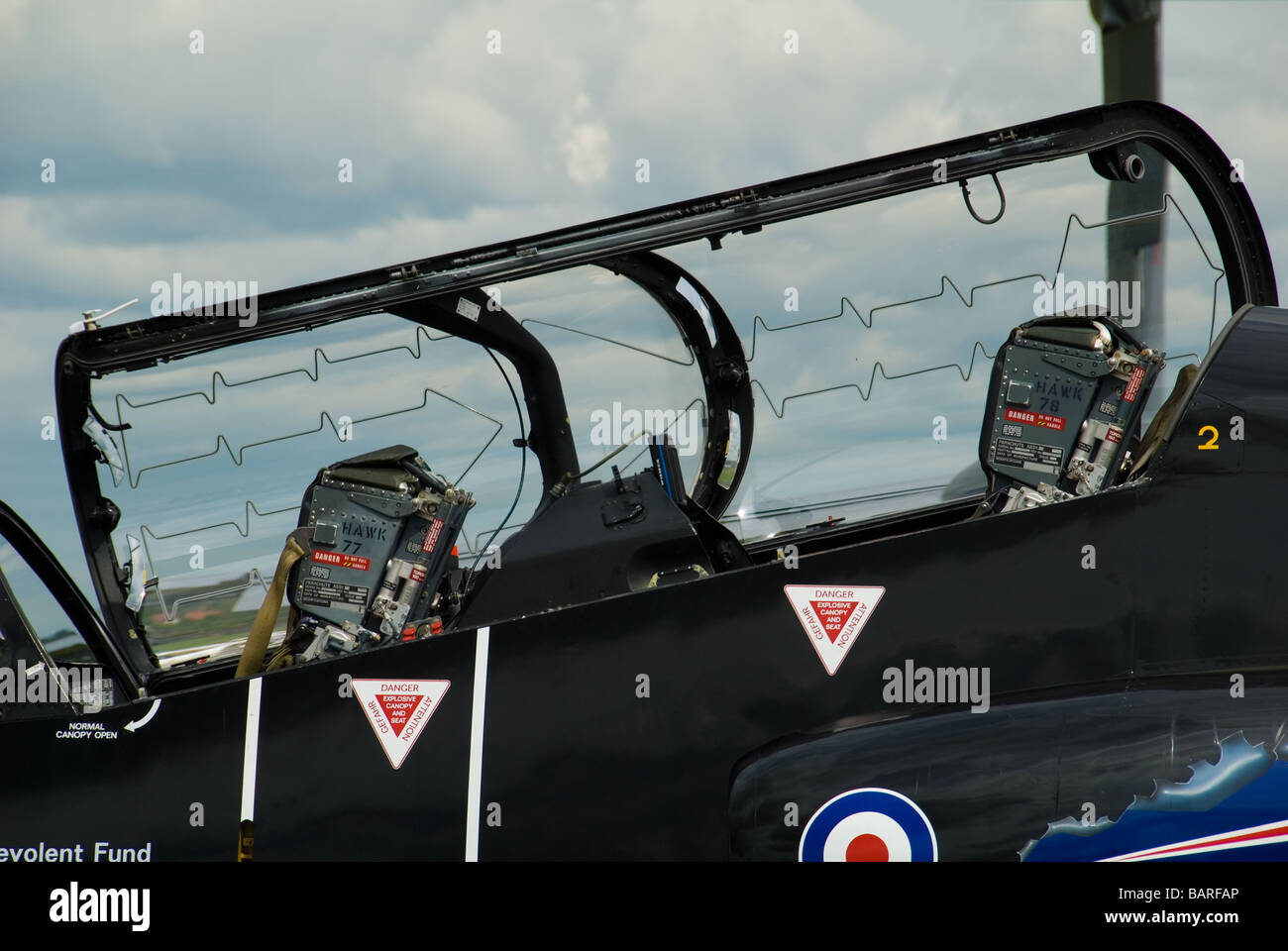 A in der Nähe von Hawk Jet-Cockpit Stockfoto