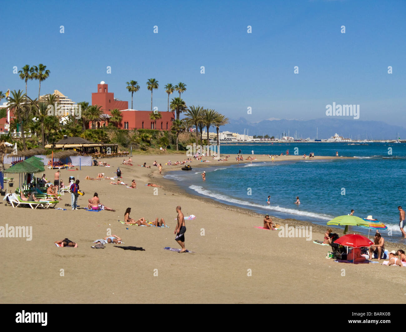 Benalmadena Strand Castillo Bil Bil Costa del Sol Spanien Stockfotografie Alamy