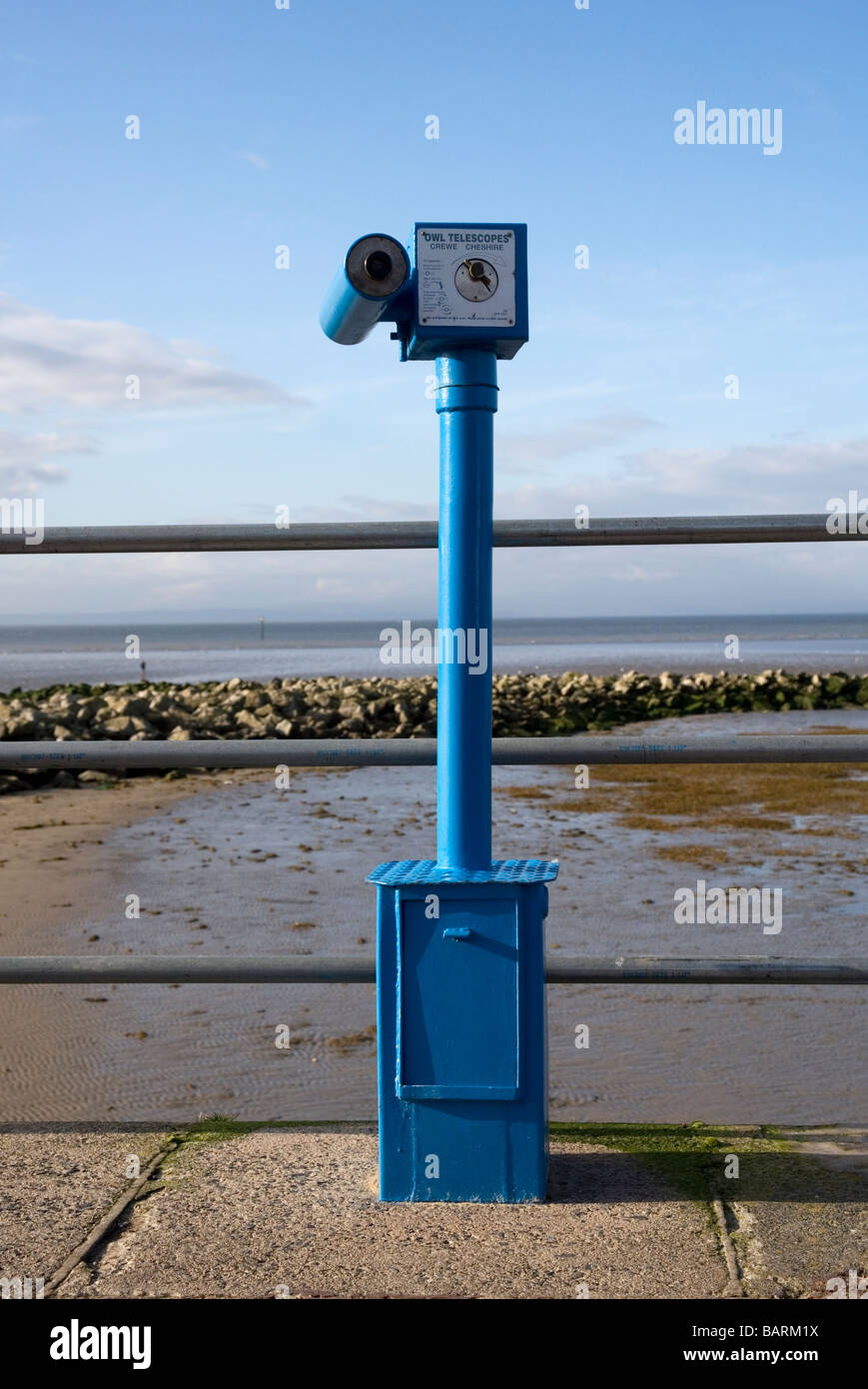 Seaside Teleskop Morecambe promenade Stockfoto