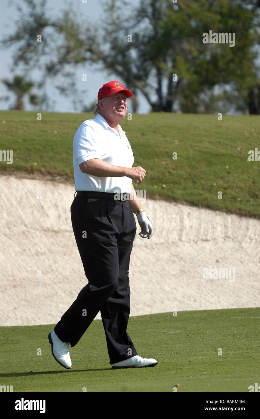 Donald Trump auf The Palm Beach Golf course Stockfoto