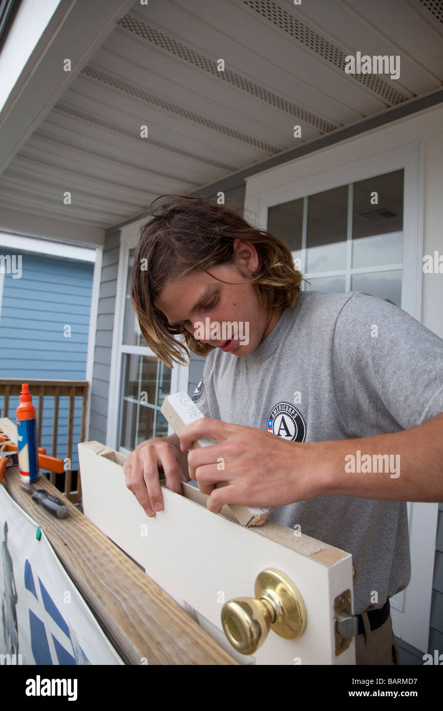 Lebensraum für Menschlichkeit freiwillige bauen neue Häuser in New Orleans Stockfoto