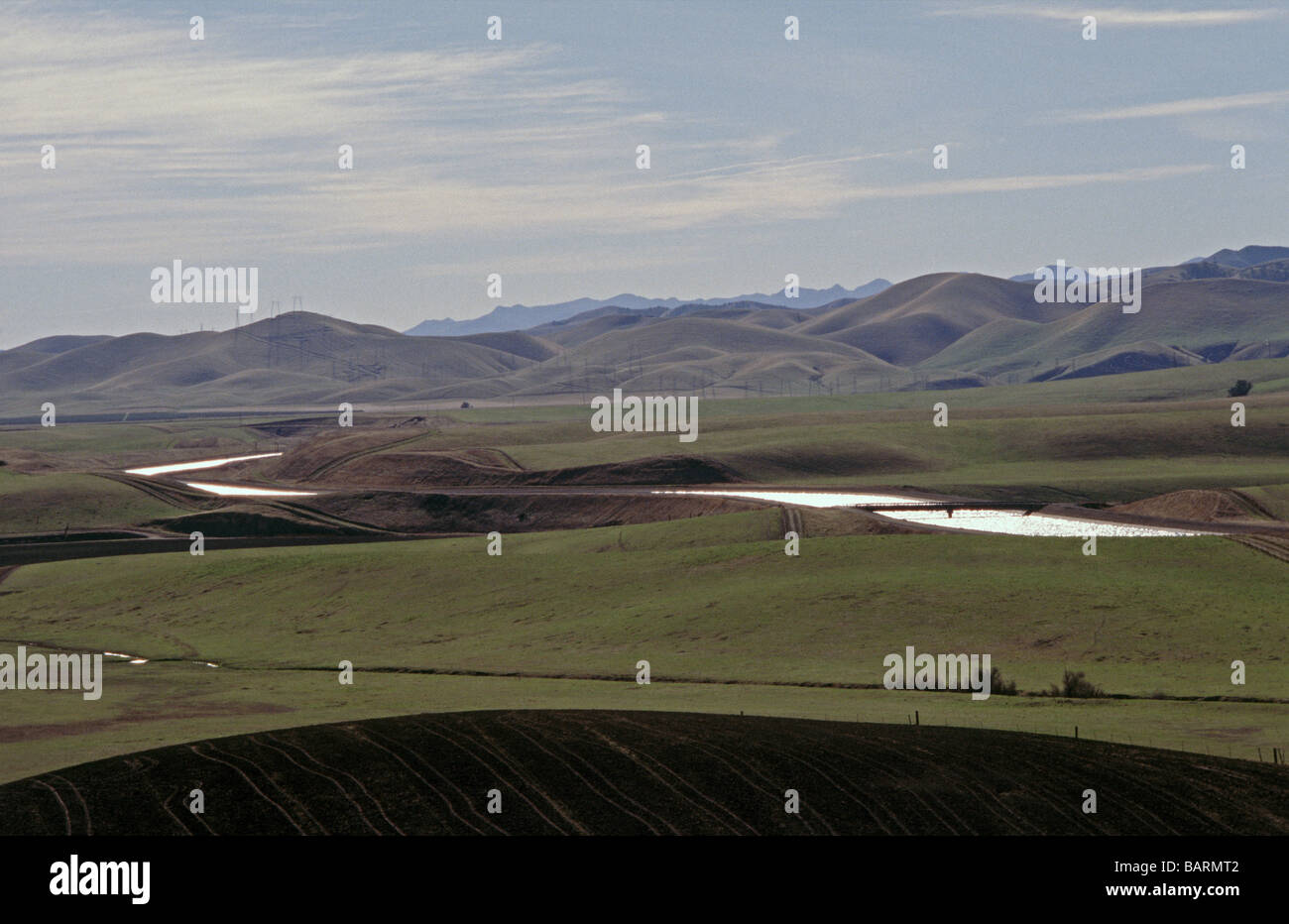 California Aqueduct in Central Valley in Kalifornien Stockfoto