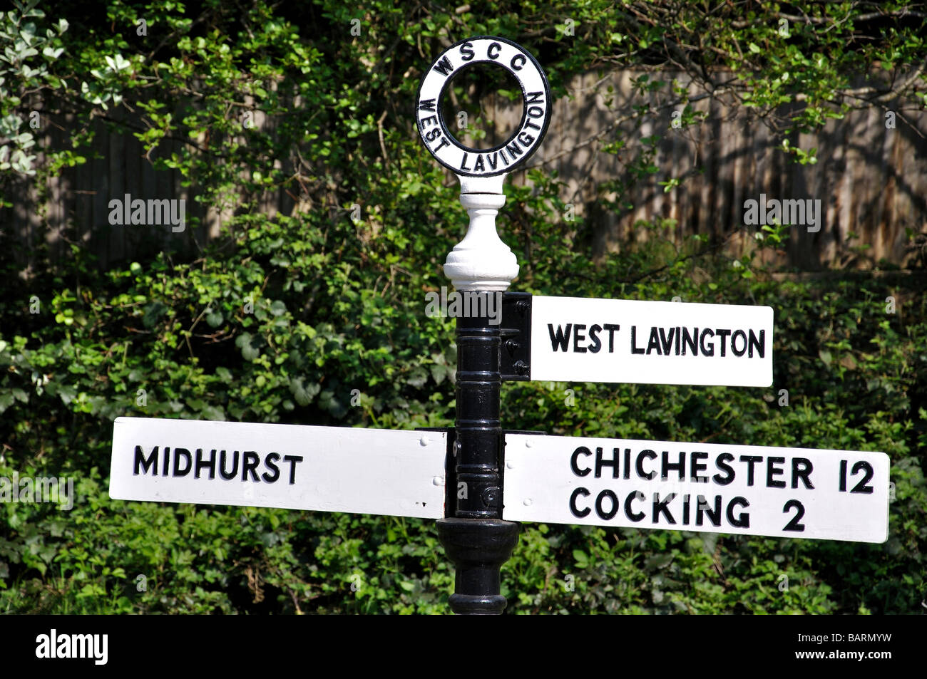 Antike Straßenschild, Südstraße, Midhurst, West Sussex, England, Vereinigtes Königreich Stockfoto