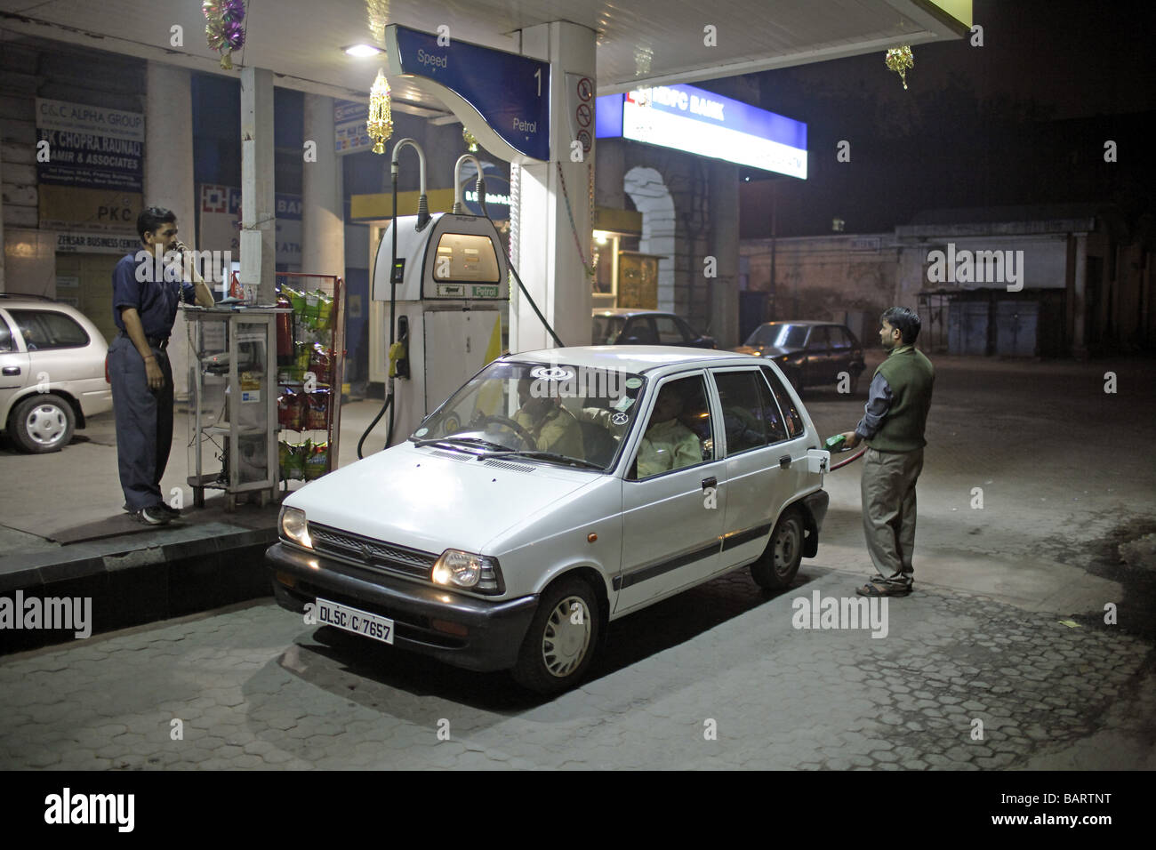 Tankstelle-Neu-Delhi Stockfoto
