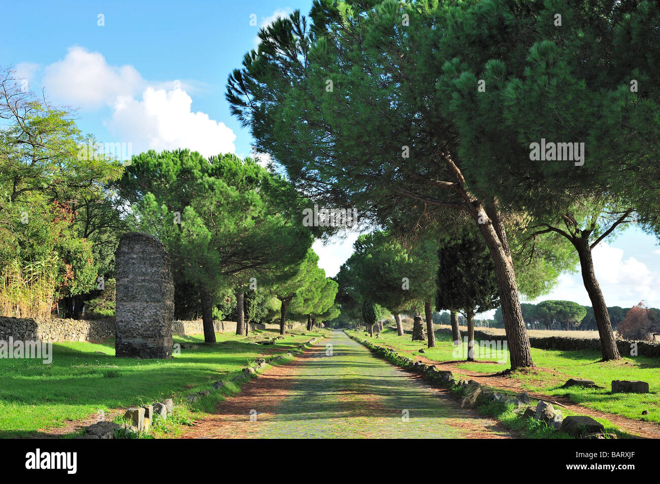 Via Appia bei Rom, Italien, Farbenphotographie von 1910.