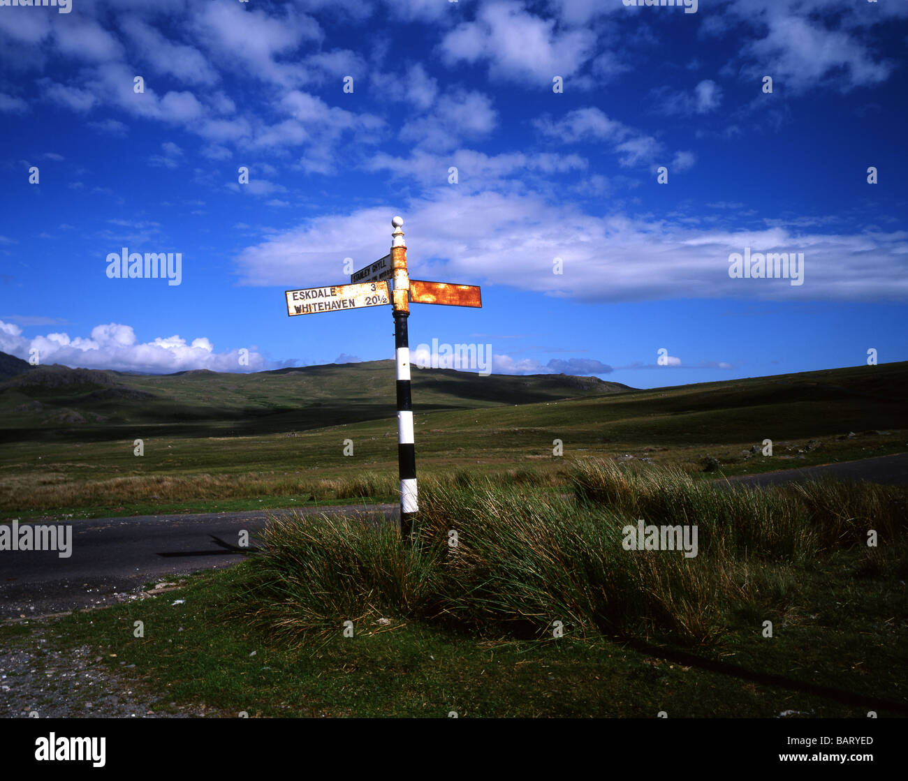 Eskdale und Whitehave Wegweiser Stockfoto