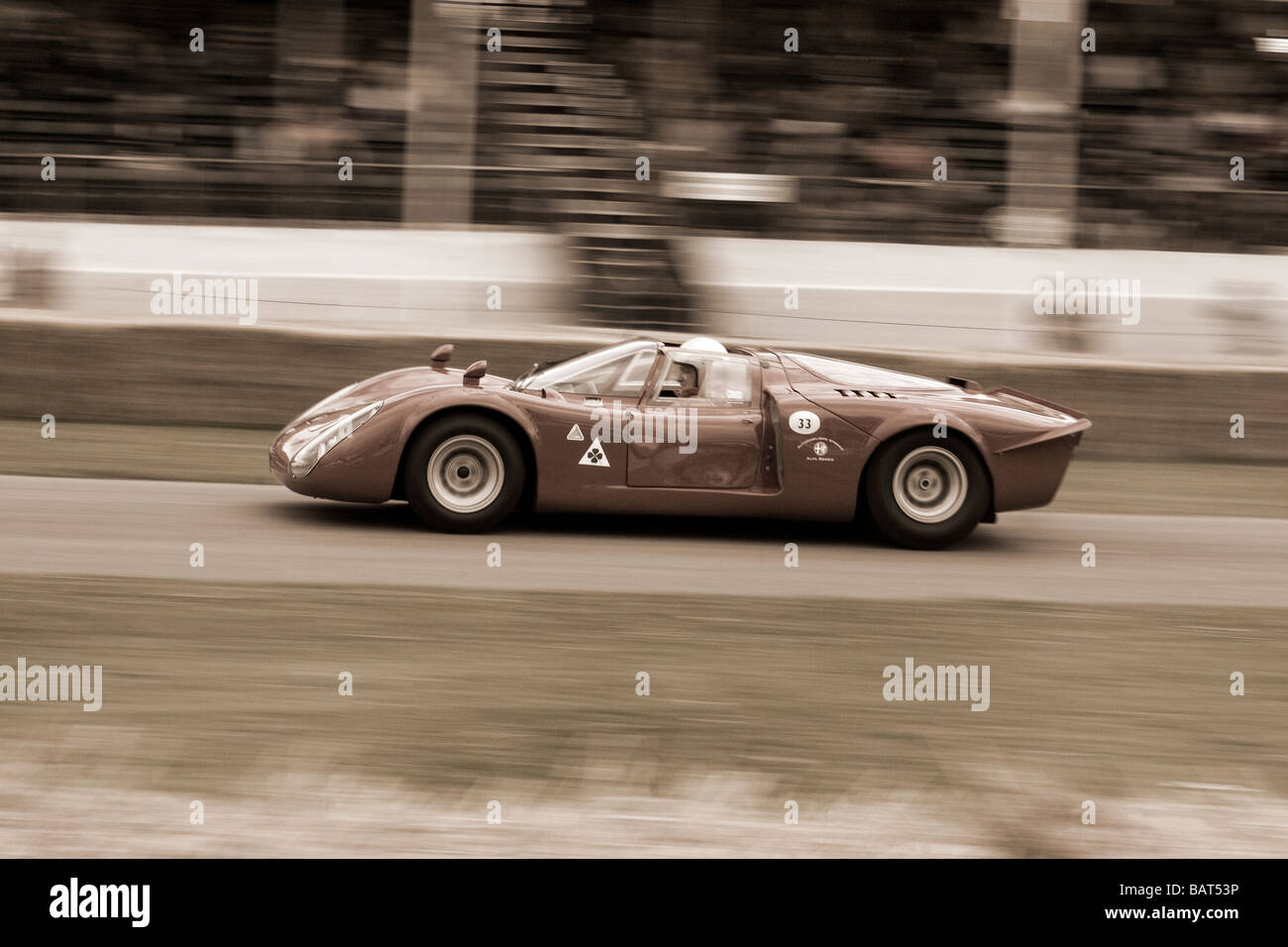 Klassische Oldtimer Alfa Romeo 33/2 Daytona 1968 Le Mans Auto Racing in Goodwood Festival der Geschwindigkeit Stockfoto