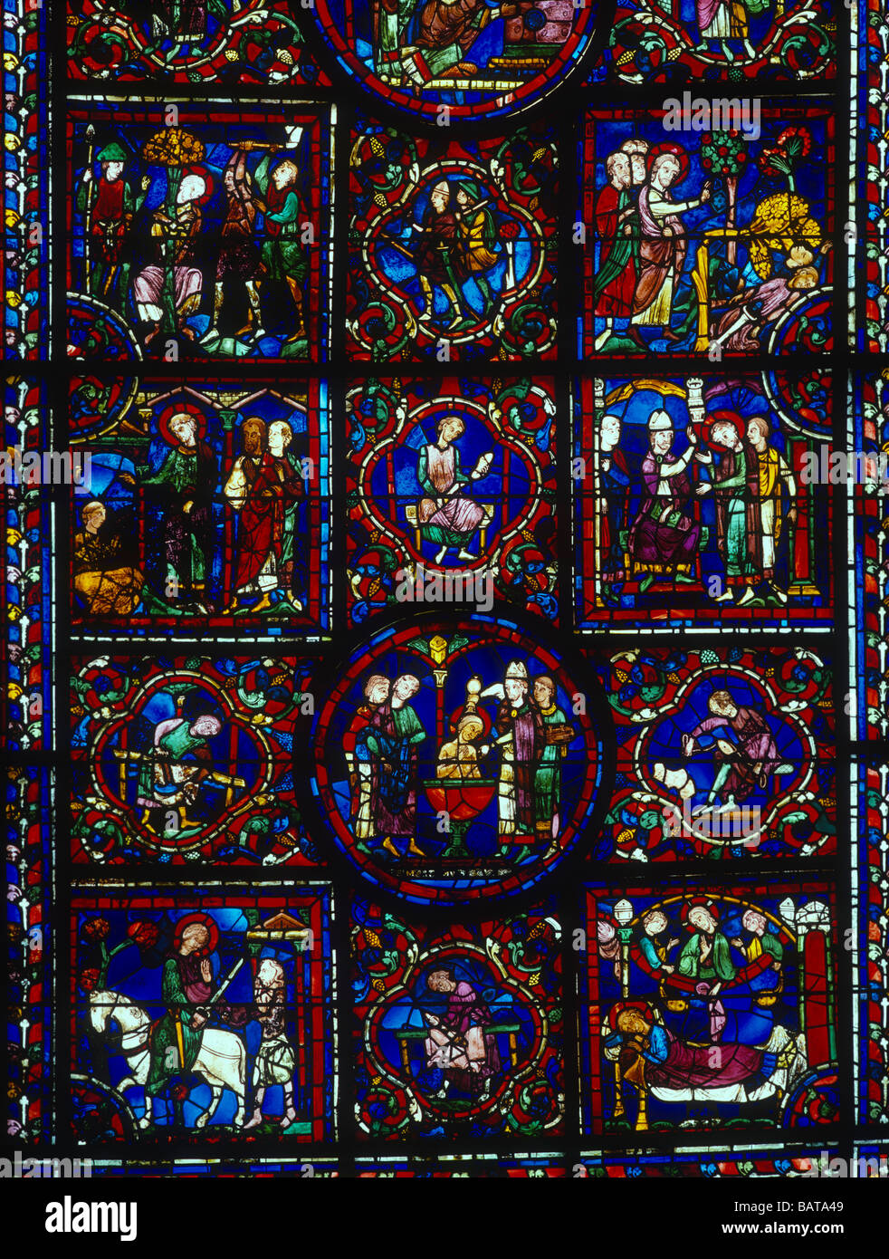 Das Leben des Heiligen Martin Tafeln 1-12 Kathedrale von Chartres  Stockfotografie - Alamy