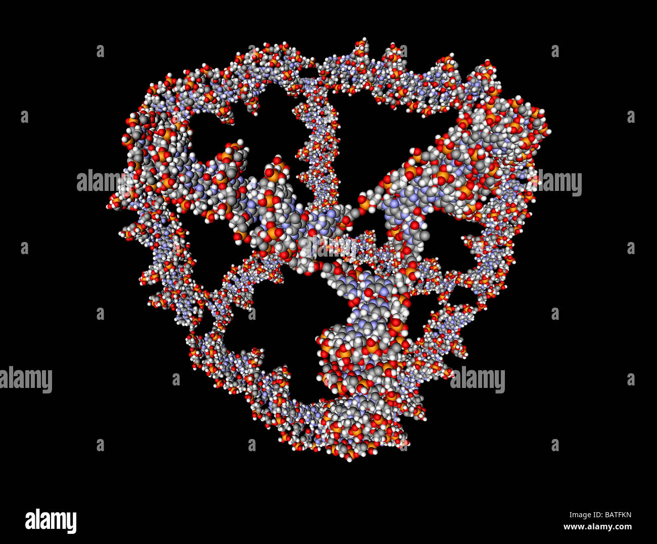 DNA (Desoxyribonukleinsäure) Würfel, Computer-Grafik. Die DNA-Cube wird gebildet aus sechs verschiedenen DNA-Stränge Stockfoto