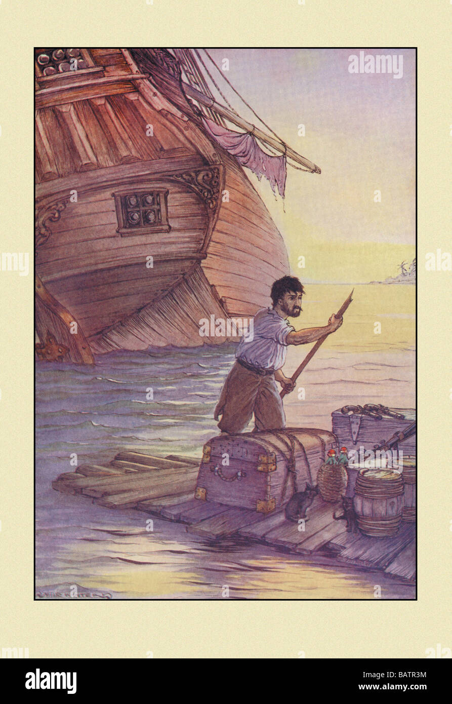 Robinson Crusoe: Mit dieser Ladung habe ich auf das Meer... Stockfoto
