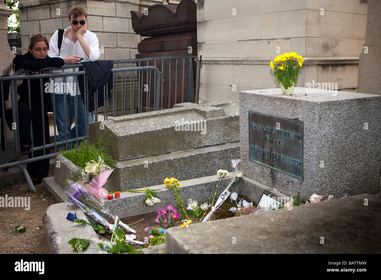 Jim Morrison Grab Père Lachaise Friedhof Cimetière du Père Lachaise Stockfoto