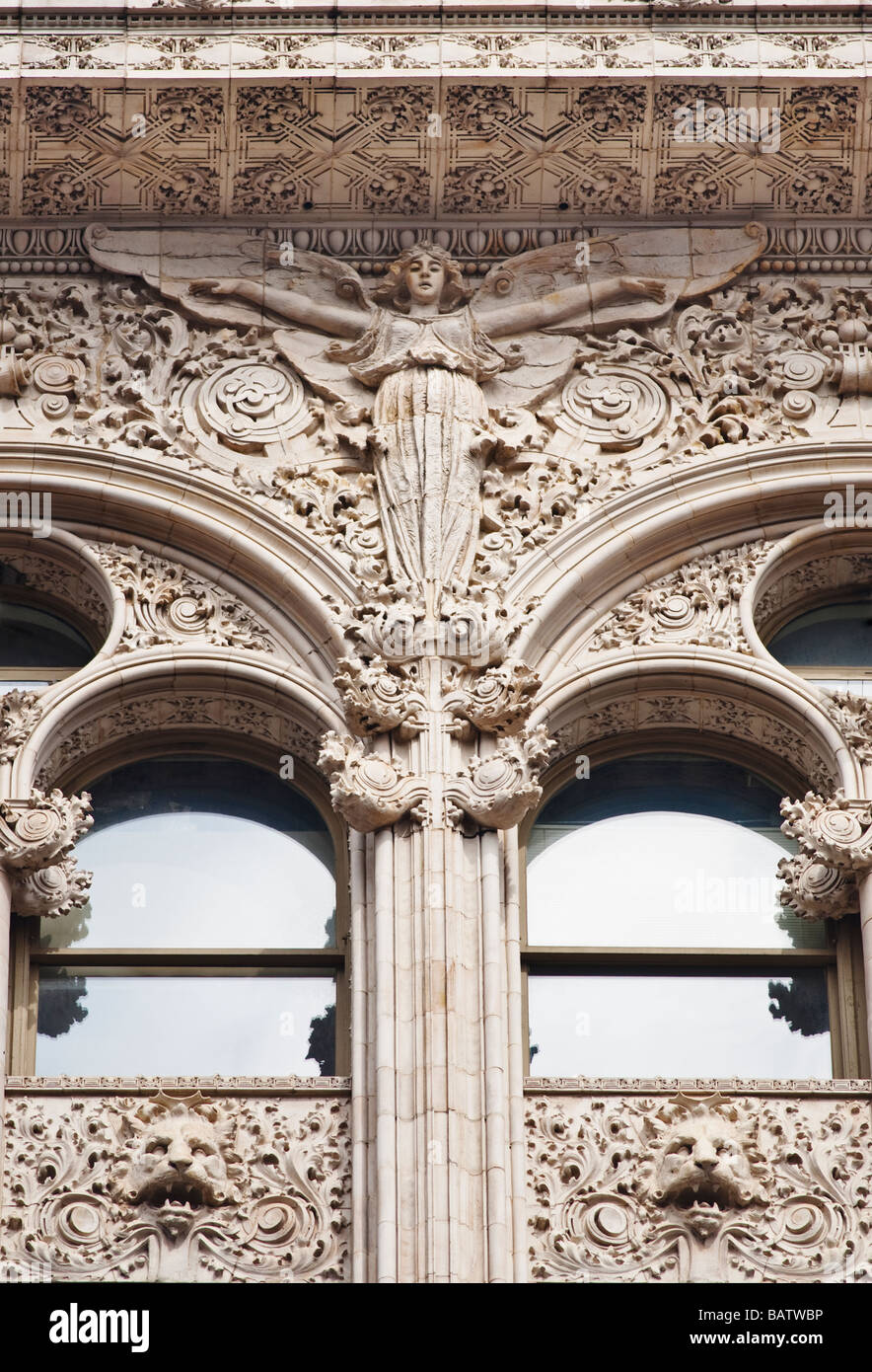 USA, New York, New York City, Angel Detail von Bayard Gebäudehülle Stockfoto