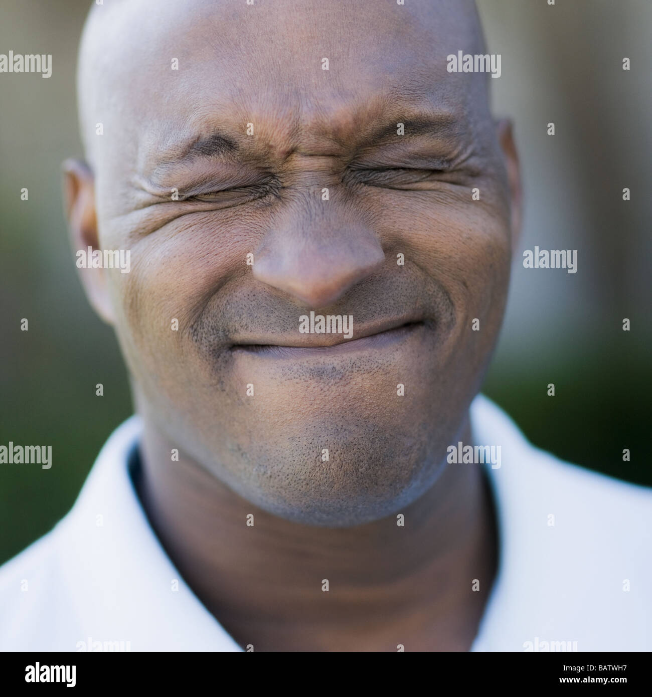 Porträt des Mannes grimassierende, Nahaufnahme Stockfoto