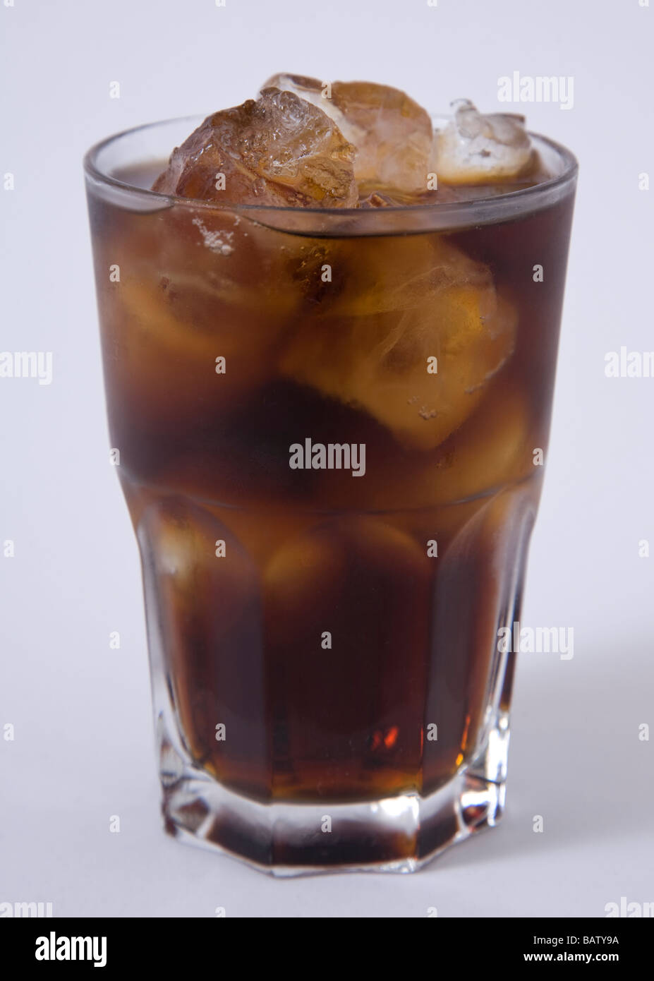 Glas Cola pepsi Stockfoto