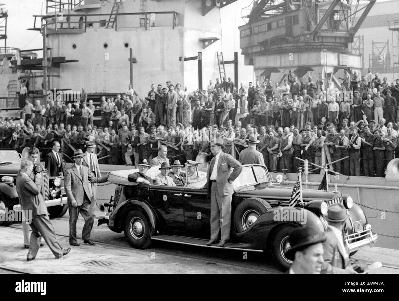 Roosevelt an der Naval Shipyards, Philadelphia, PA Stockfoto