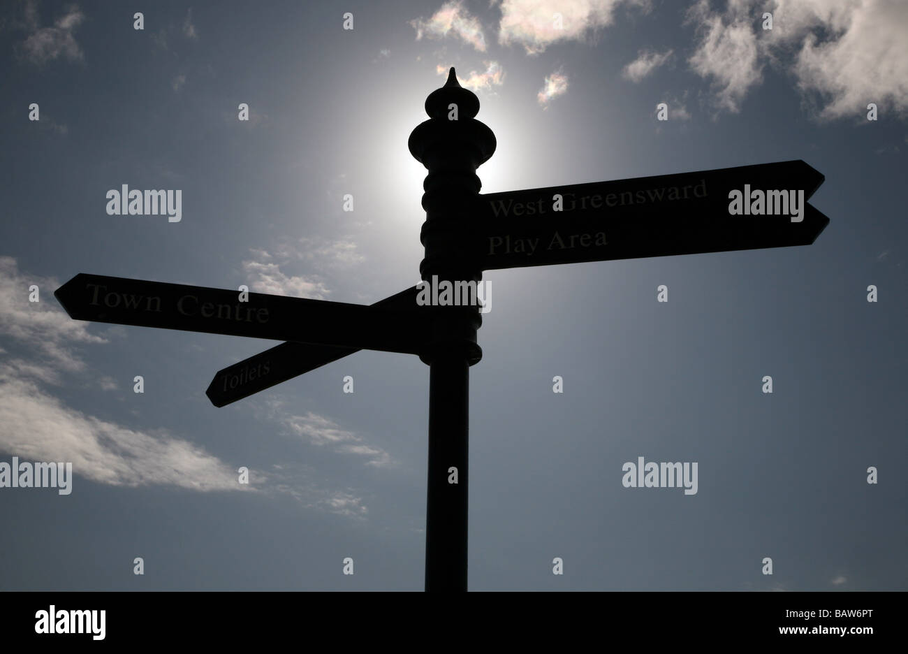 Ein Tourist Schild in Clacton, Essex, England Stockfoto