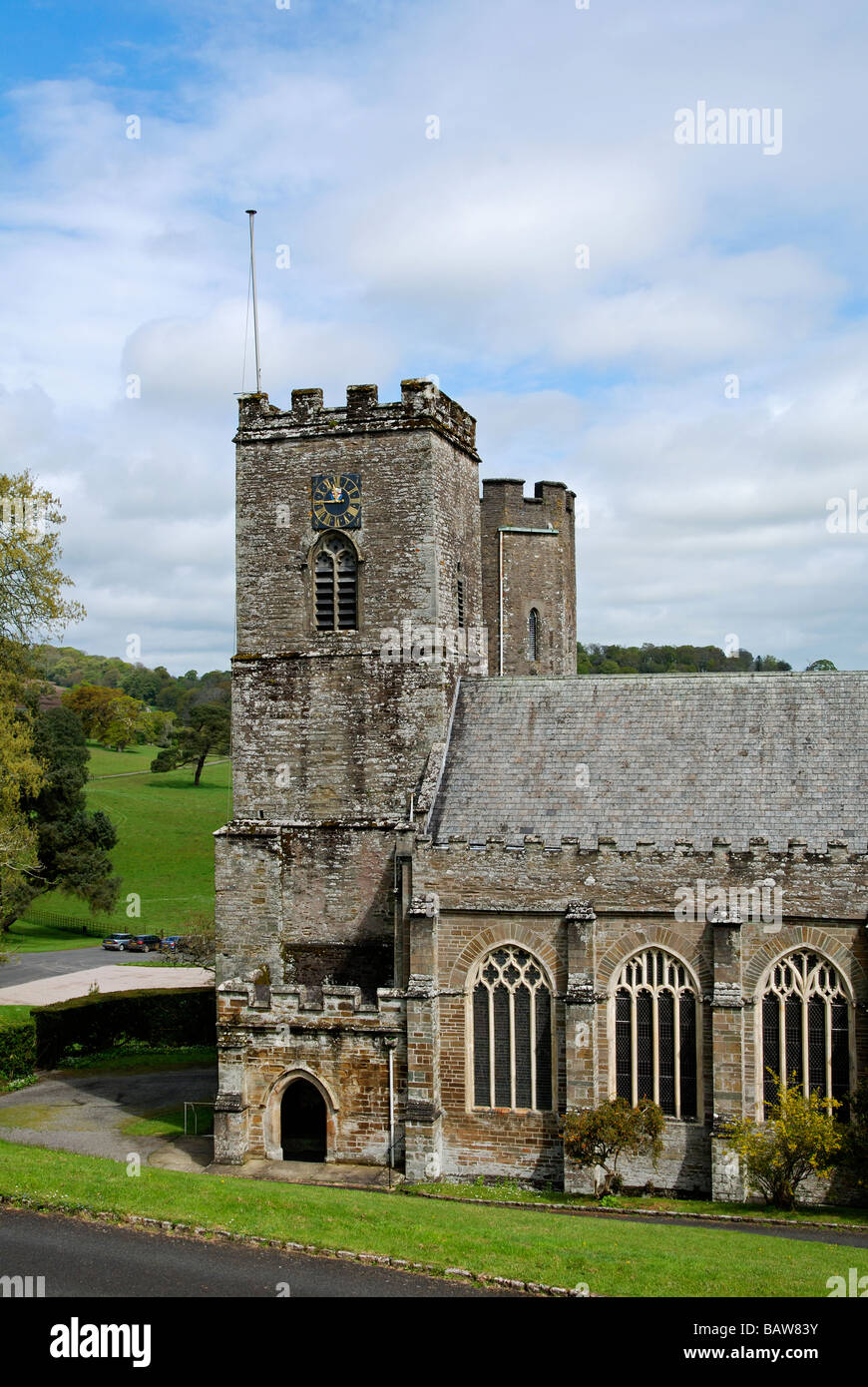 die Pfarrkirche am st.germans in Cornwall, Großbritannien Stockfoto
