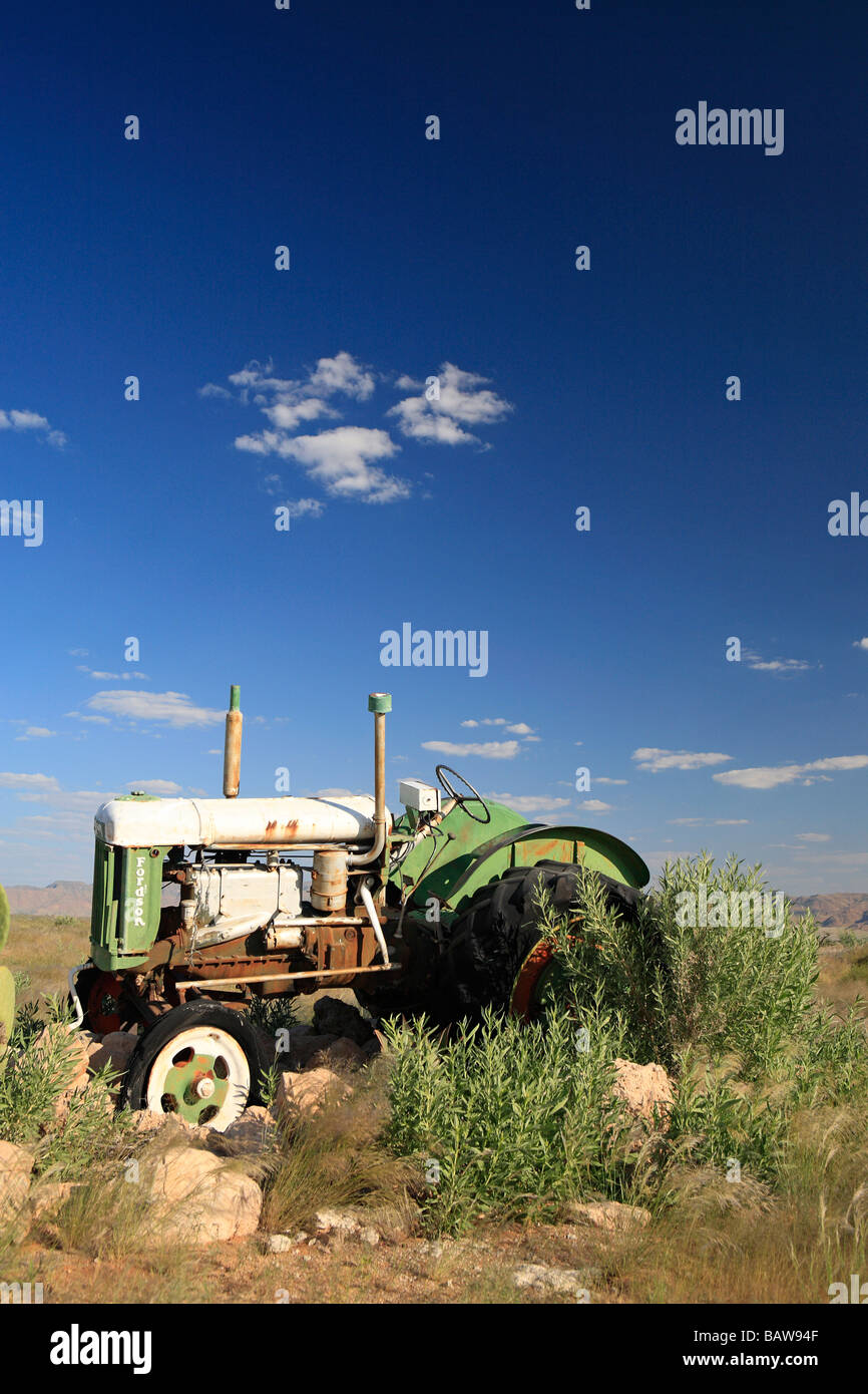 Wrack des Traktors, Solitaire, Namibia Stockfoto