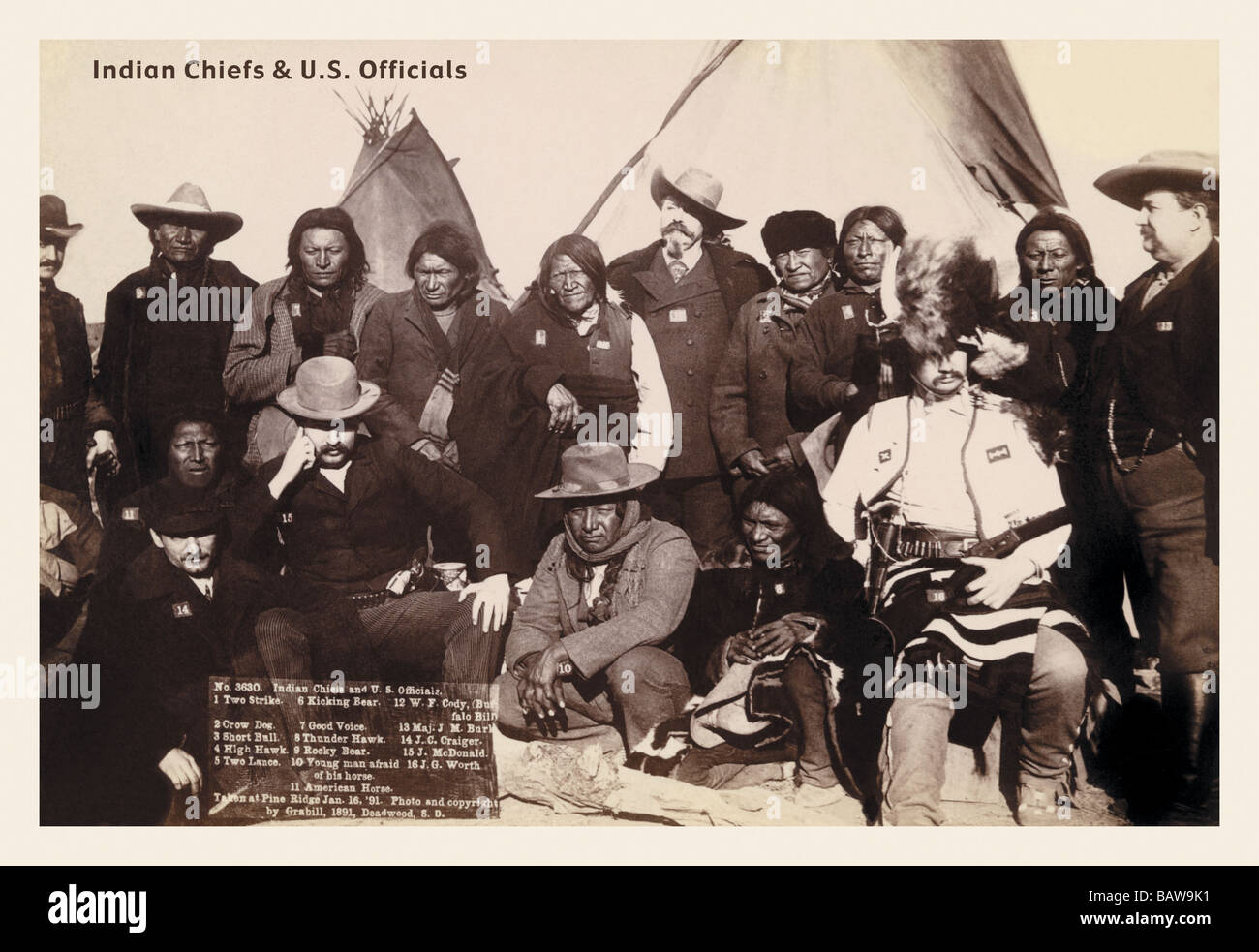 Indische Chiefs und USA Beamte Stockfoto