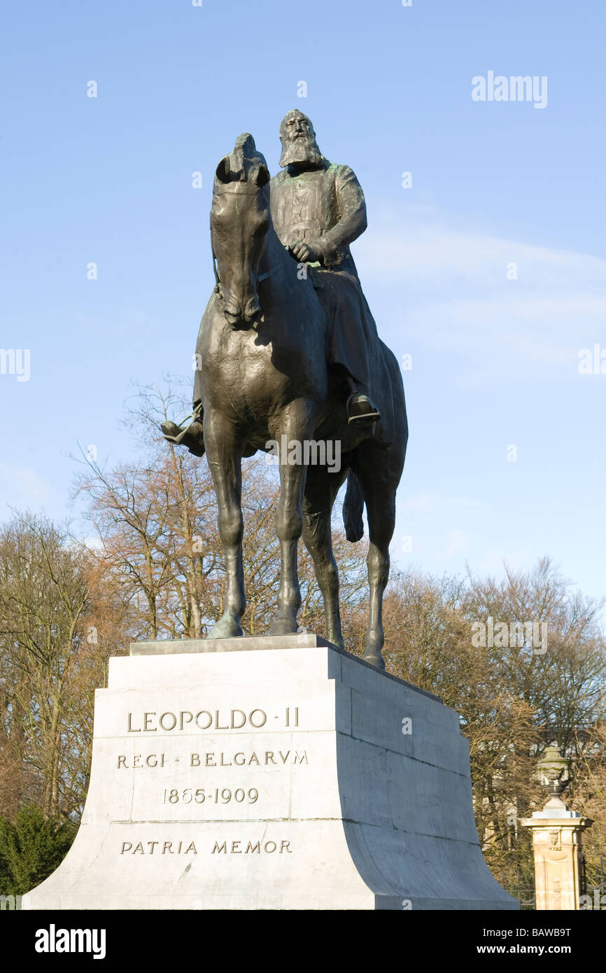 Statue von König Leopold II - Brüssel, Belgien Stockfoto