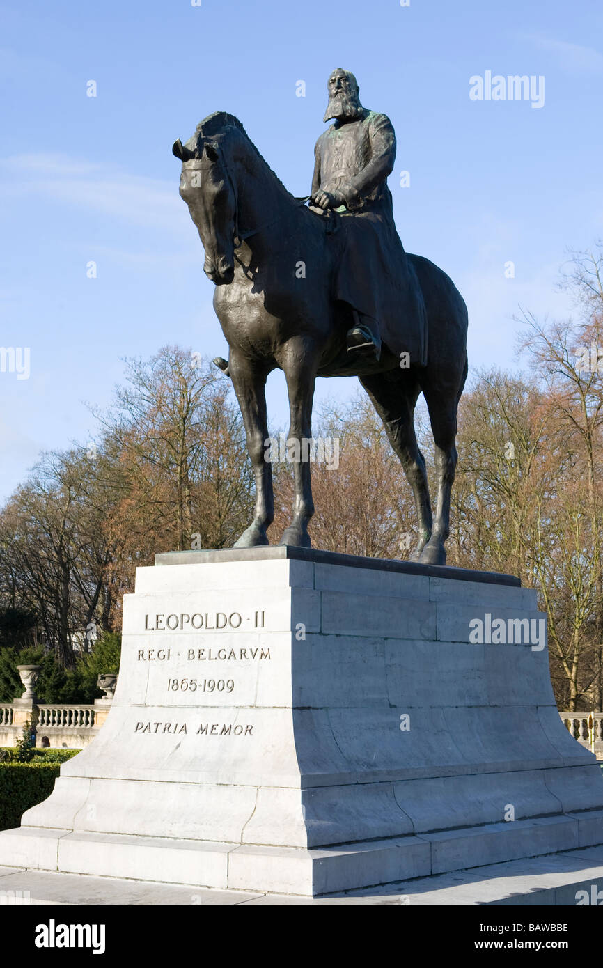 Statue von König Leopold II - Brüssel, Belgien Stockfoto