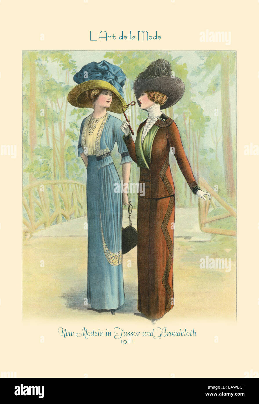 L ' Art De La Mode: neue Modelle in Tussor und Tuch Stockfoto