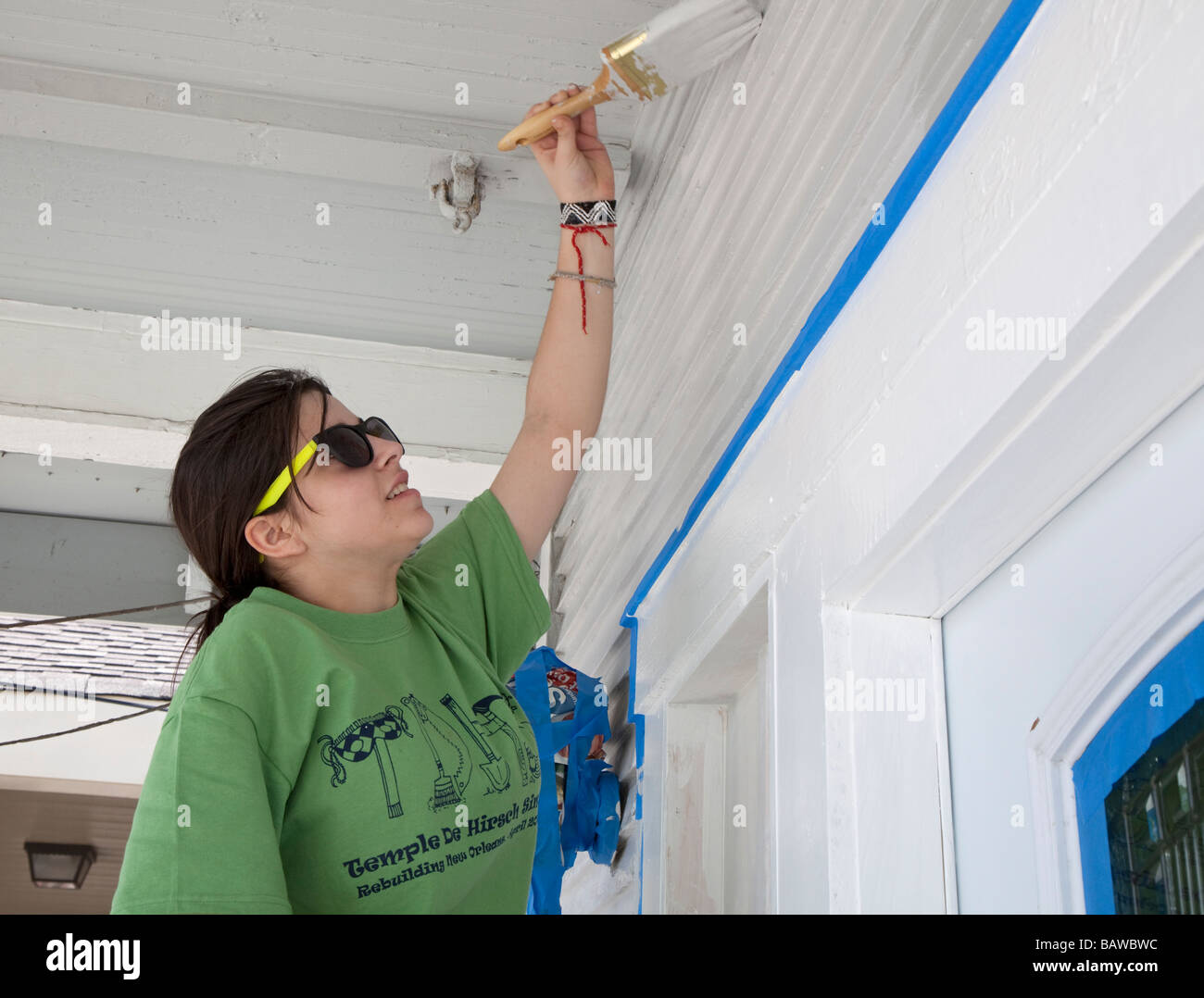 Freiwillige Farben Haus beschädigt durch den Hurrikan Katrina in New Orleans Stockfoto