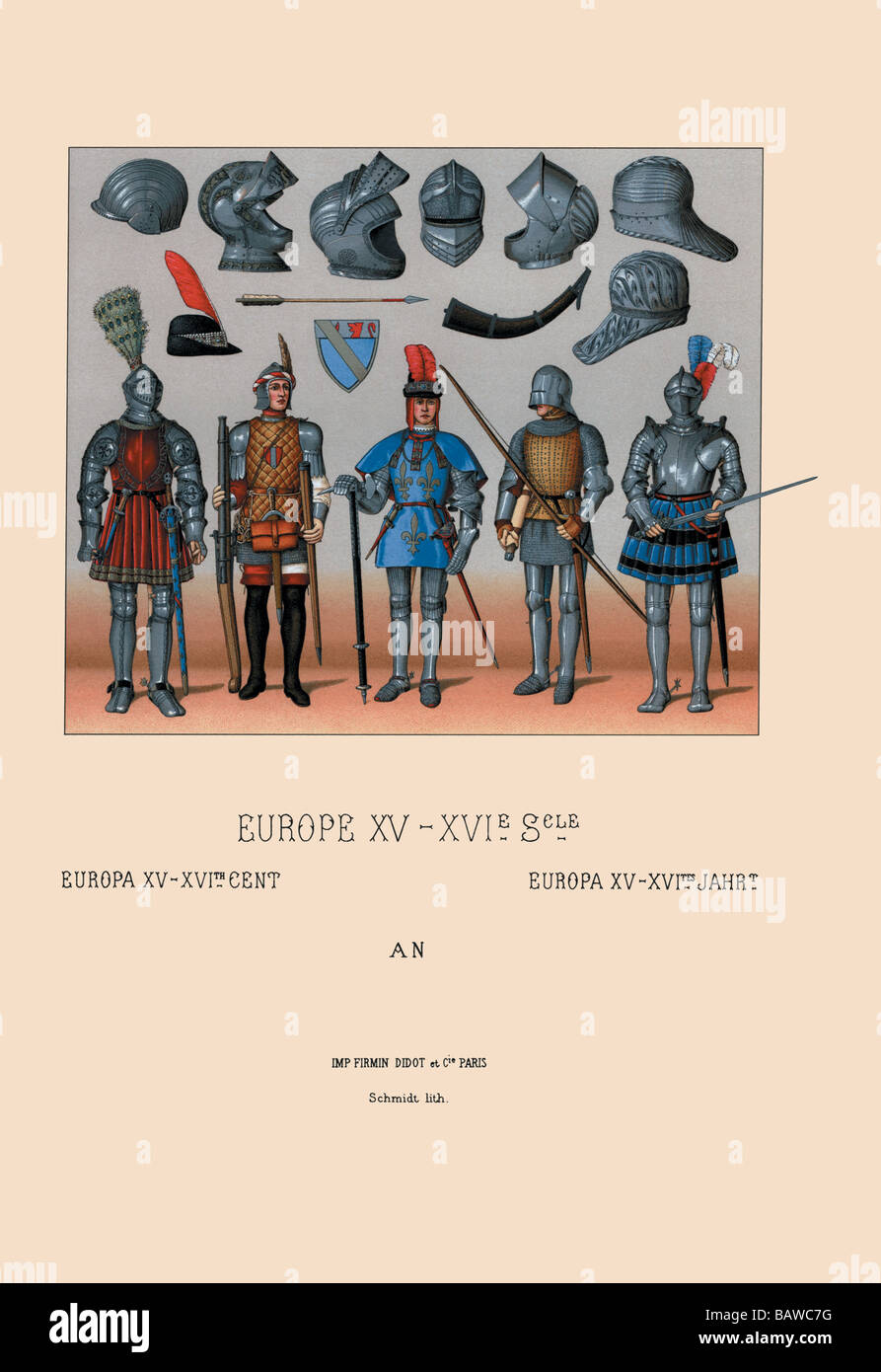 Europäische Rüstung des fünfzehnten und sechzehnten Jahrhundert Stockfoto