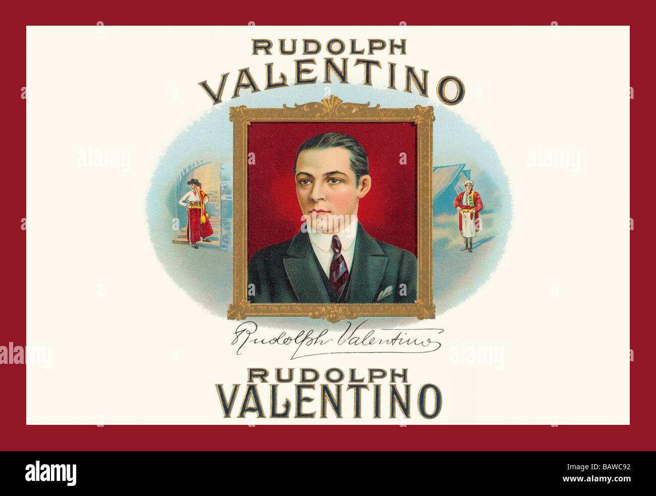 Rudolph Valentino Zigarren Stockfoto