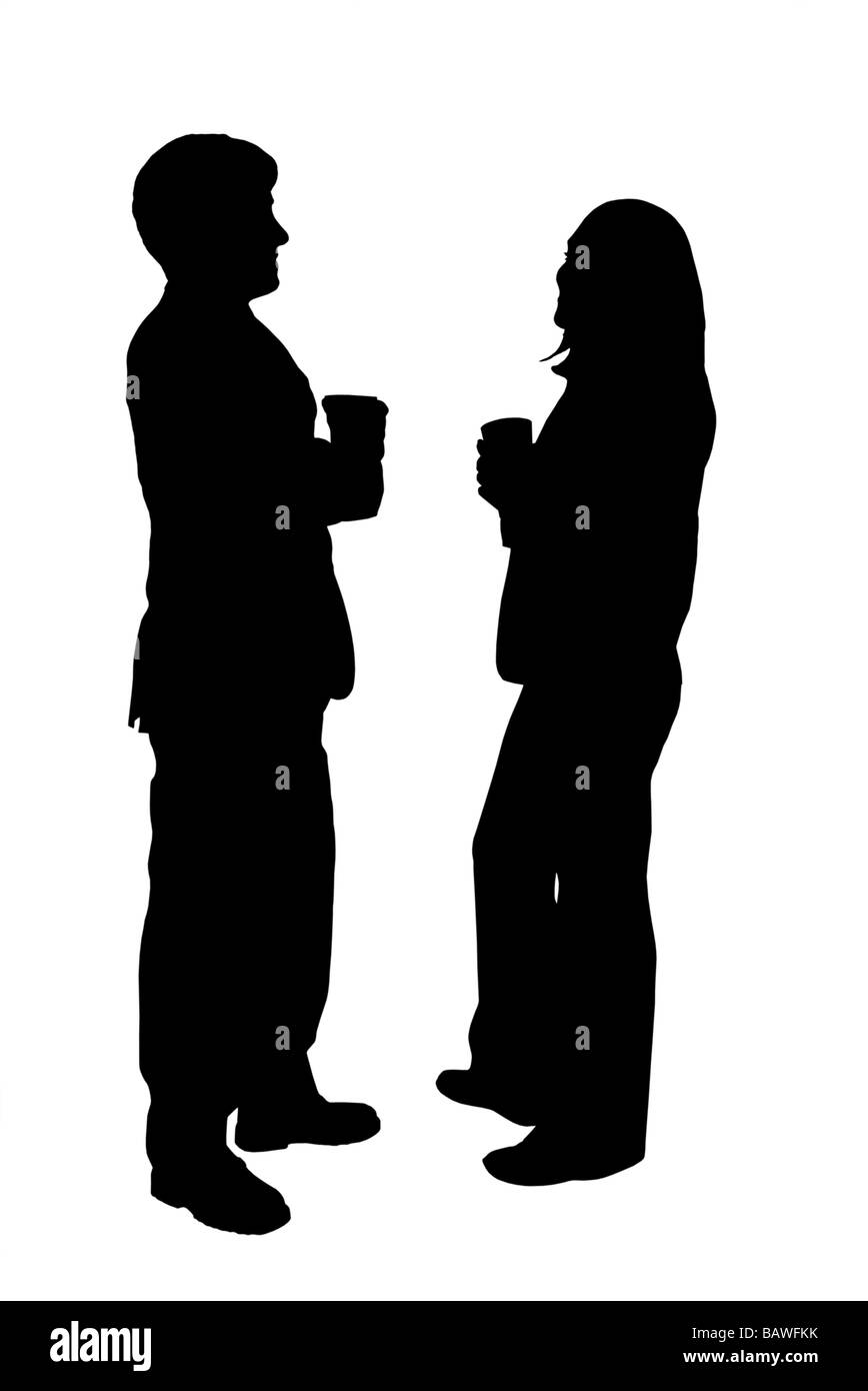 Geschäft paar silhouette Stockfoto