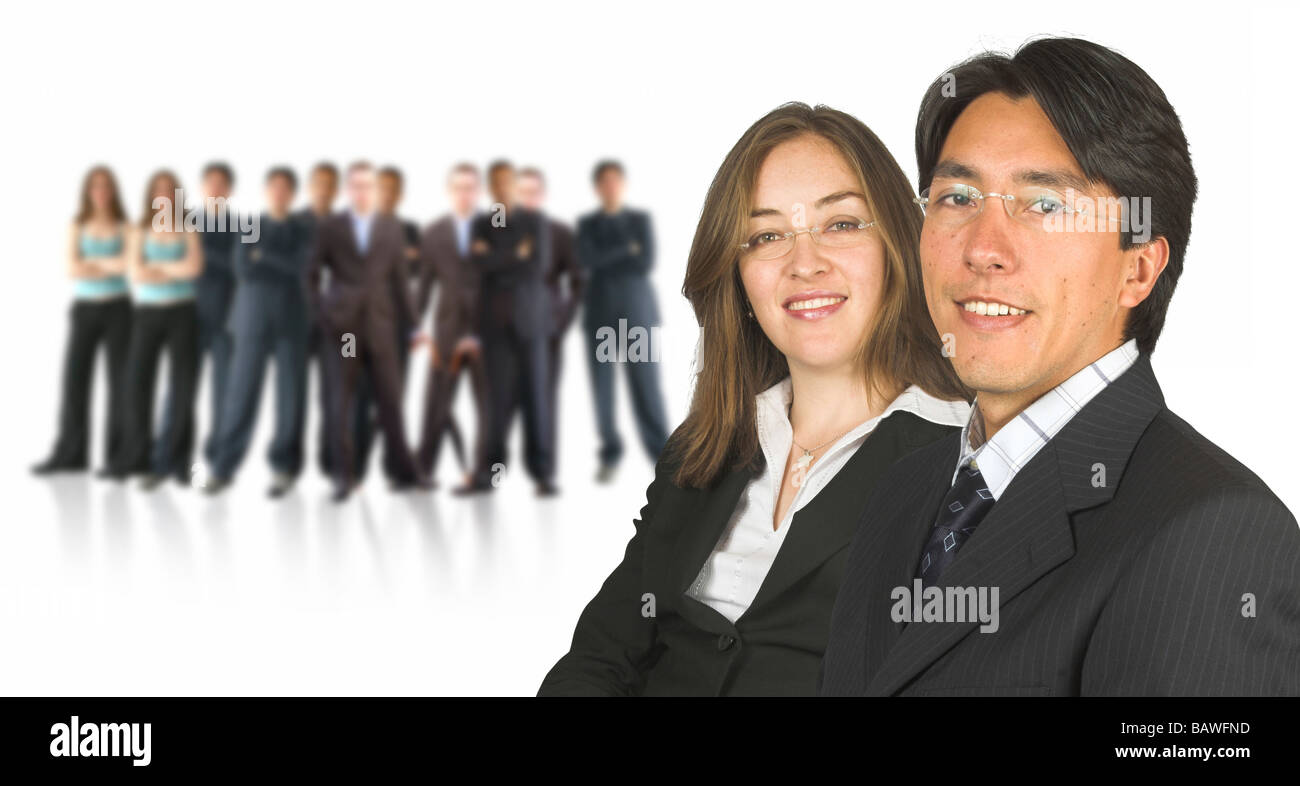 Business-paar und ihr Führungsteam Stockfoto