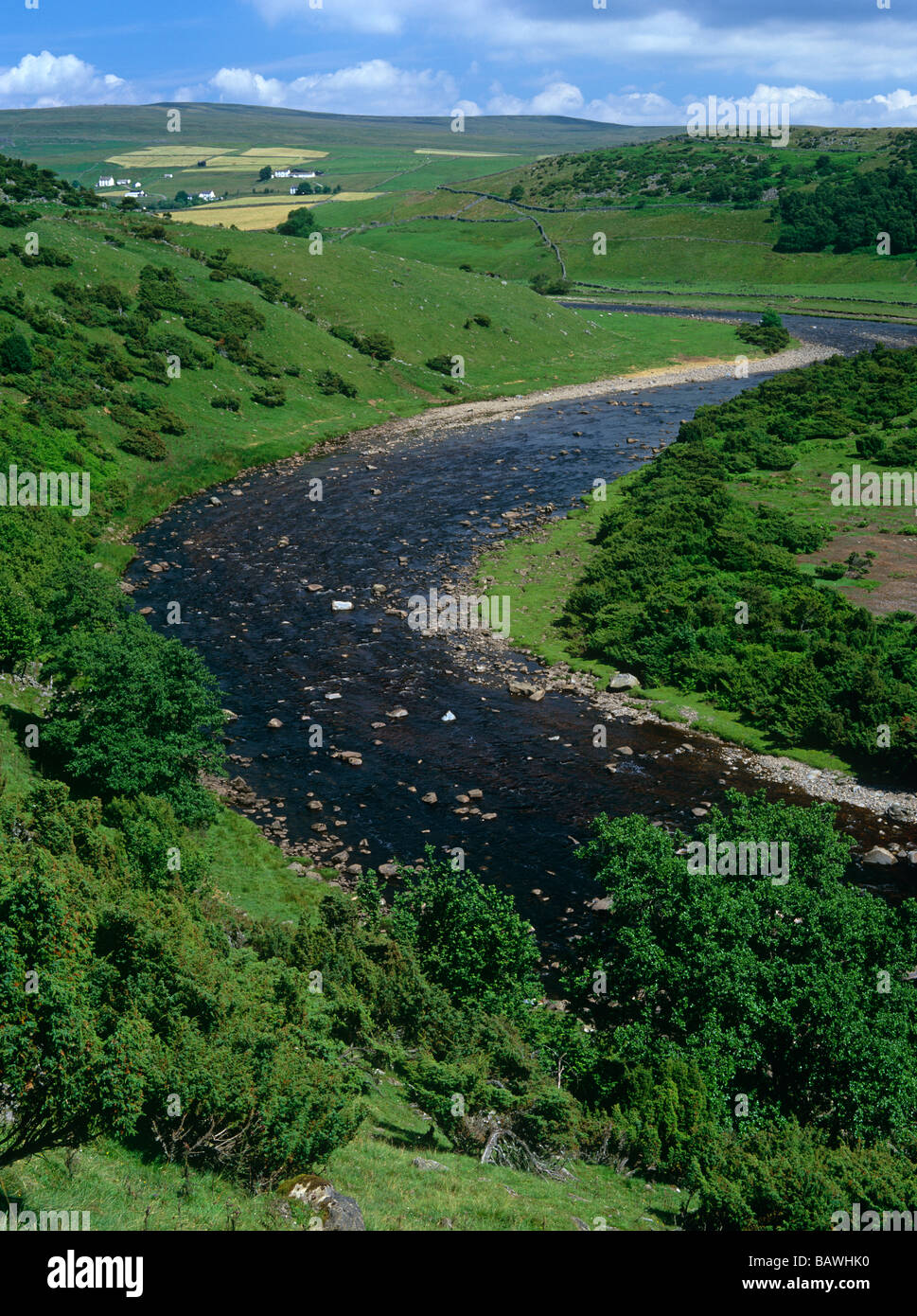 River Tees, obere Teesdale in der Nähe von Langdon Beck, County Durham Stockfoto