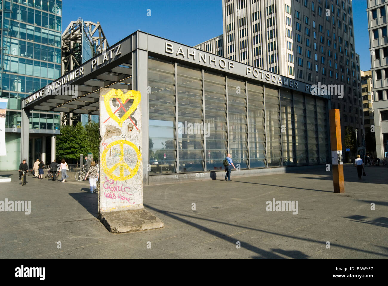 Reste der Berliner Mauer am Potsdamer Platz Stockfoto