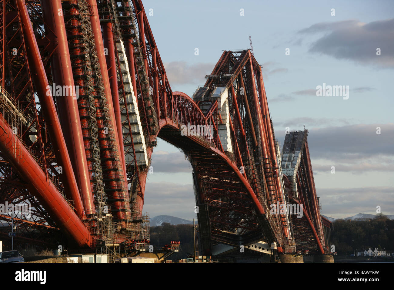 Detail der Forth Rail Bridge in der Nähe von Edinburgh Schottland Stockfoto
