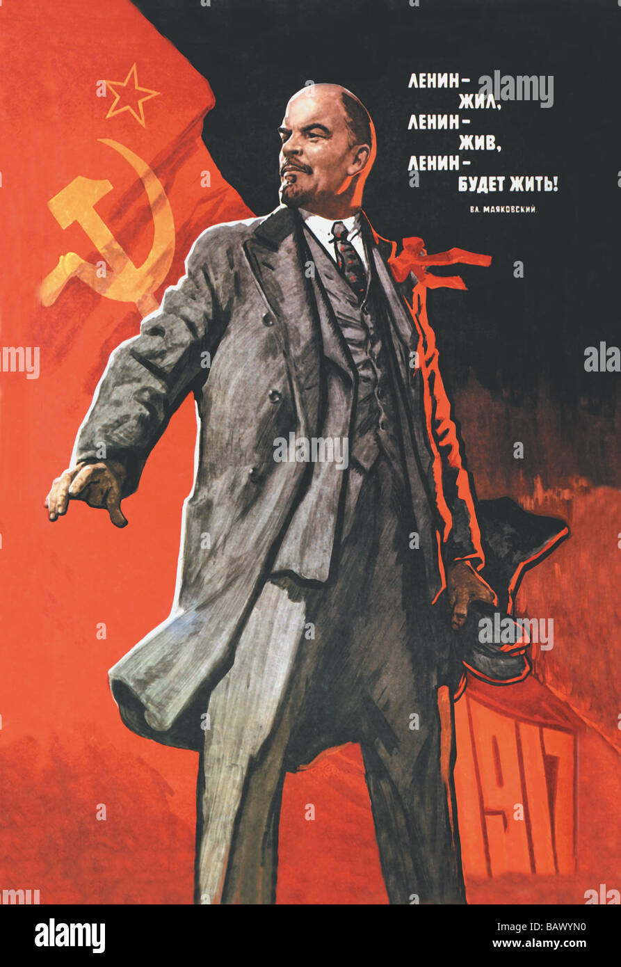 Lenin lebte, Lenin ist lebendig, Lenin wird Live Stockfoto