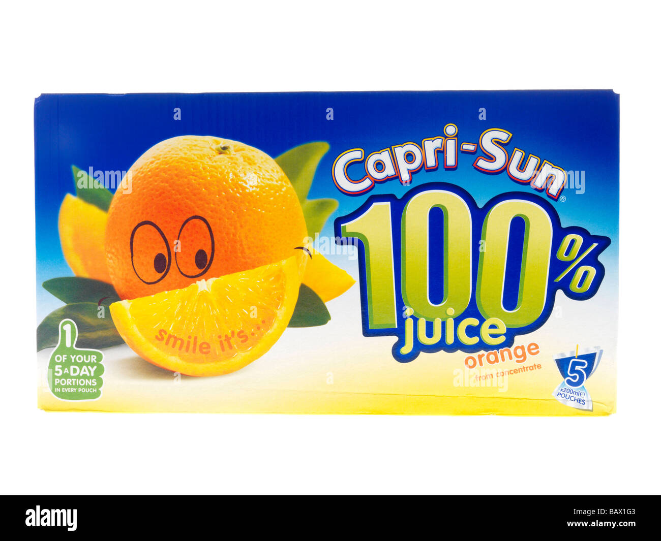 Kartons von Orangensaft Stockfoto